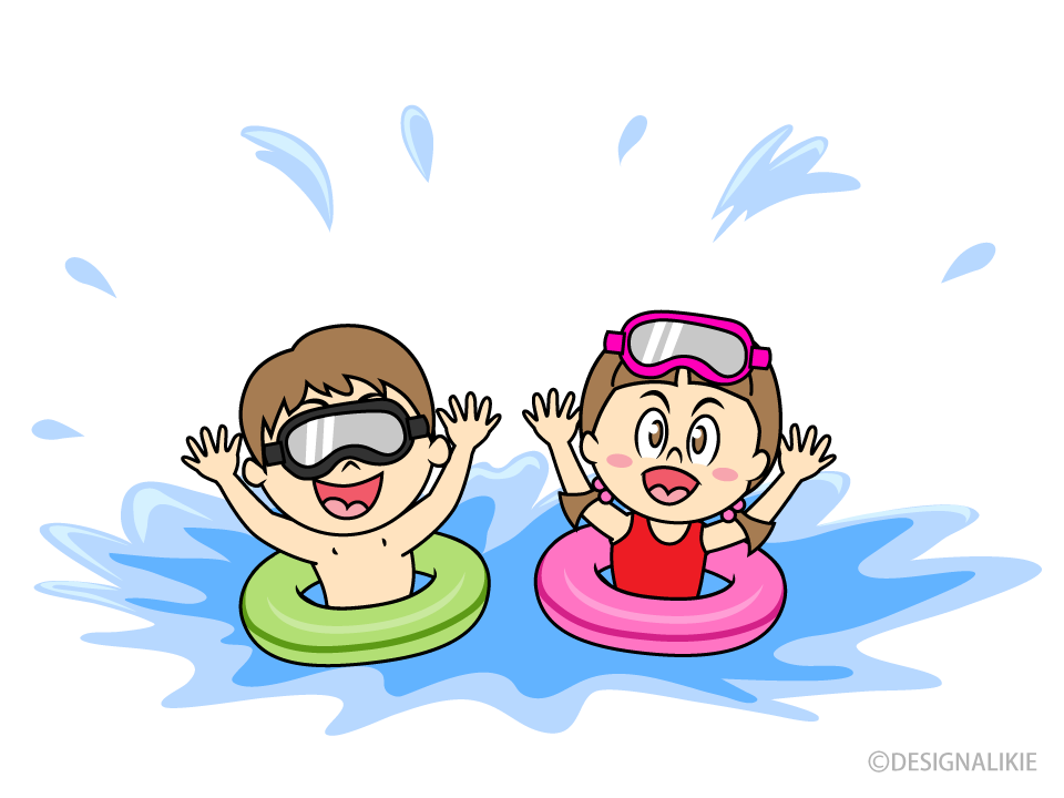 海水浴を楽しむ子供イラストのフリー素材 イラストイメージ