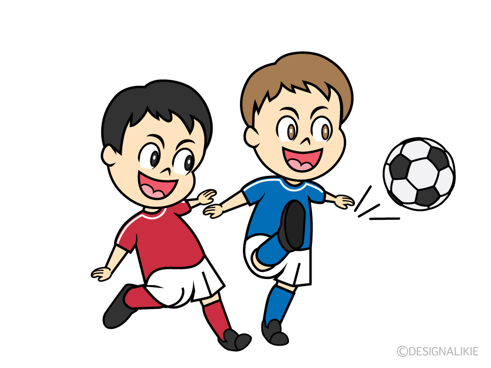 サッカー練習をする男の子