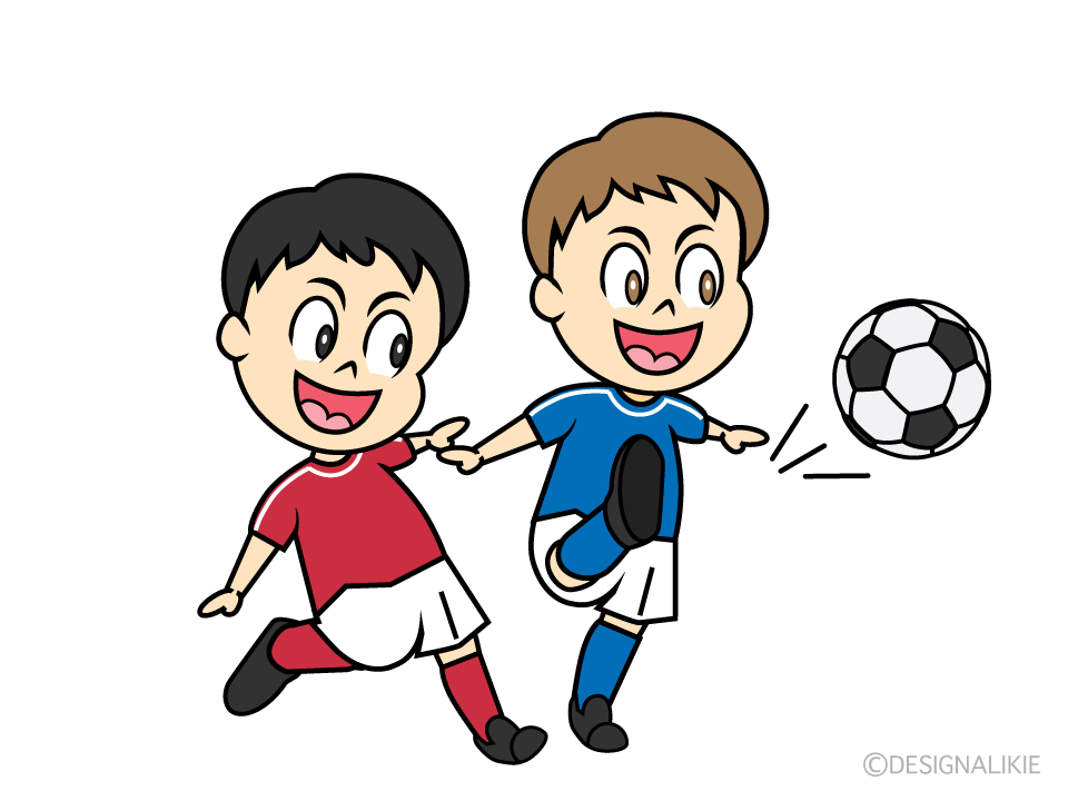 サッカー練習をする男の子
