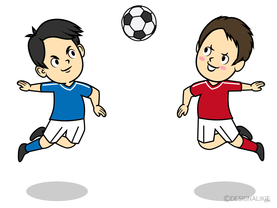 ヘディングするサッカー選手の無料イラスト素材 イラストイメージ