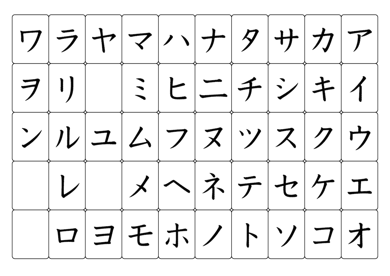 カタカナ 学習表イラストのフリー素材 イラストイメージ