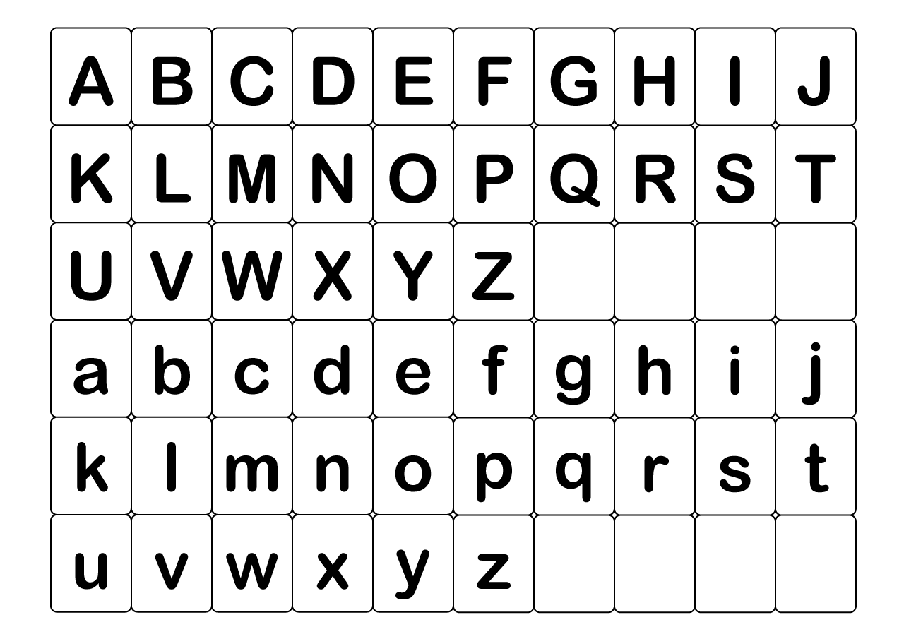 アルファベット文字表シートイラストのフリー素材 イラストイメージ