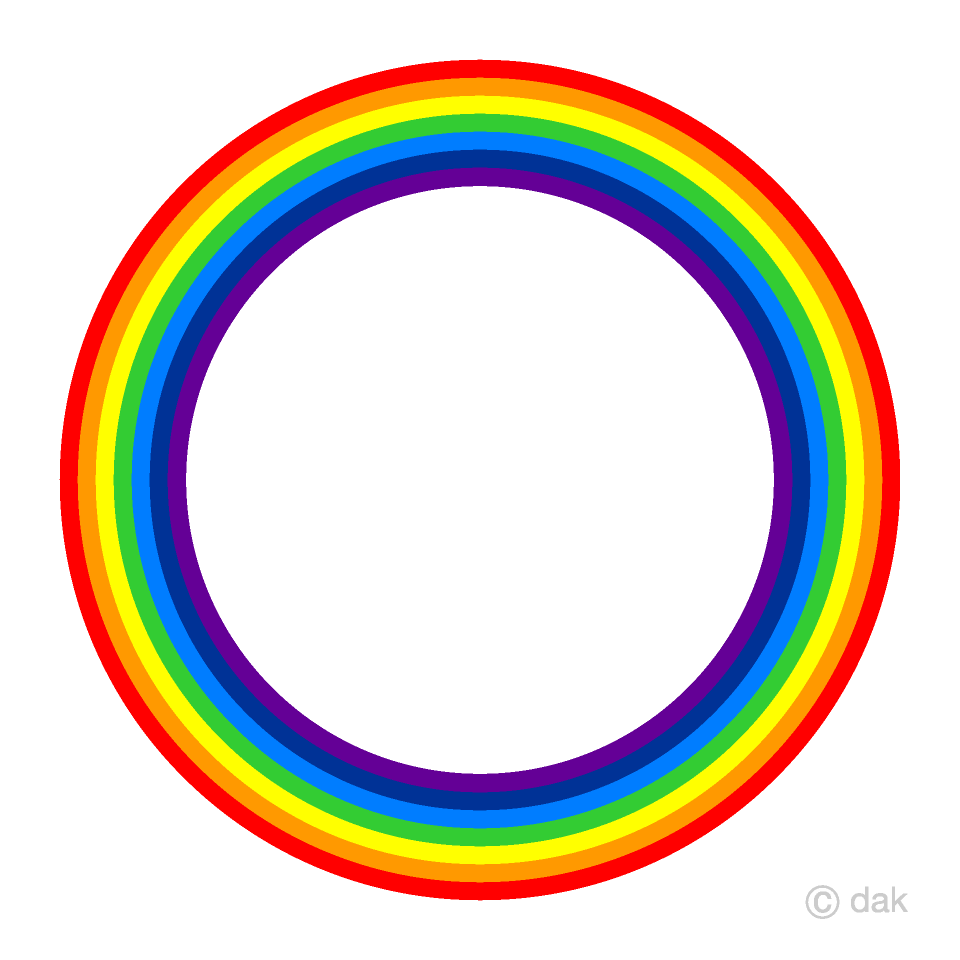 虹色の丸の無料イラスト素材 イラストイメージ