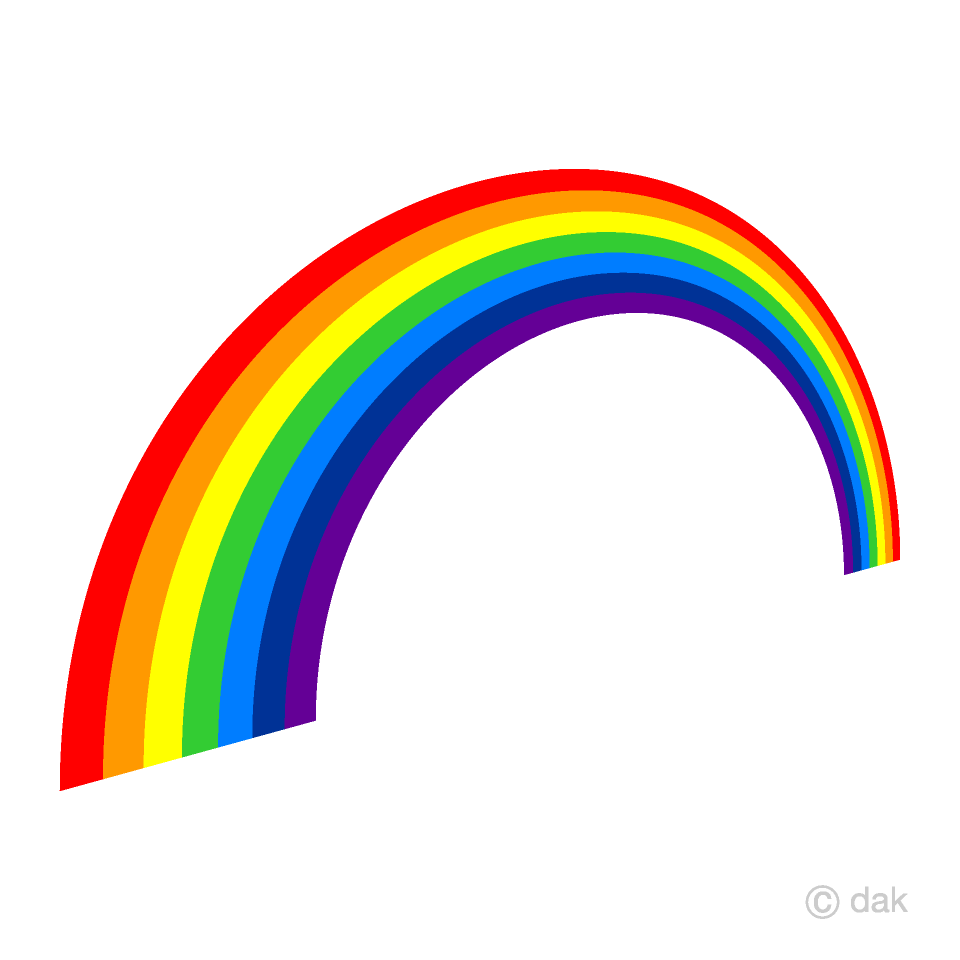 奥行きのある虹マークイラストのフリー素材 イラストイメージ