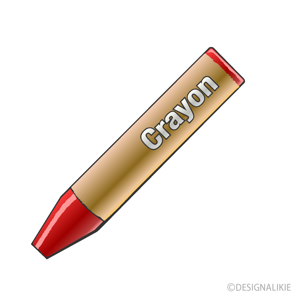 赤色のクレヨンの無料イラスト素材 イラストイメージ