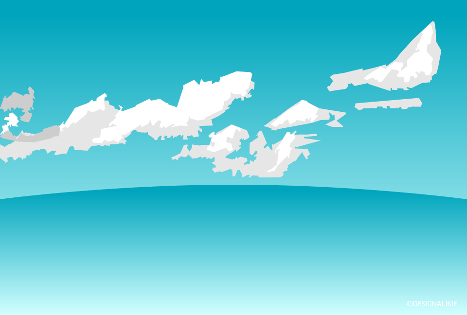 地平線に広がる海イラストのフリー素材 イラストイメージ