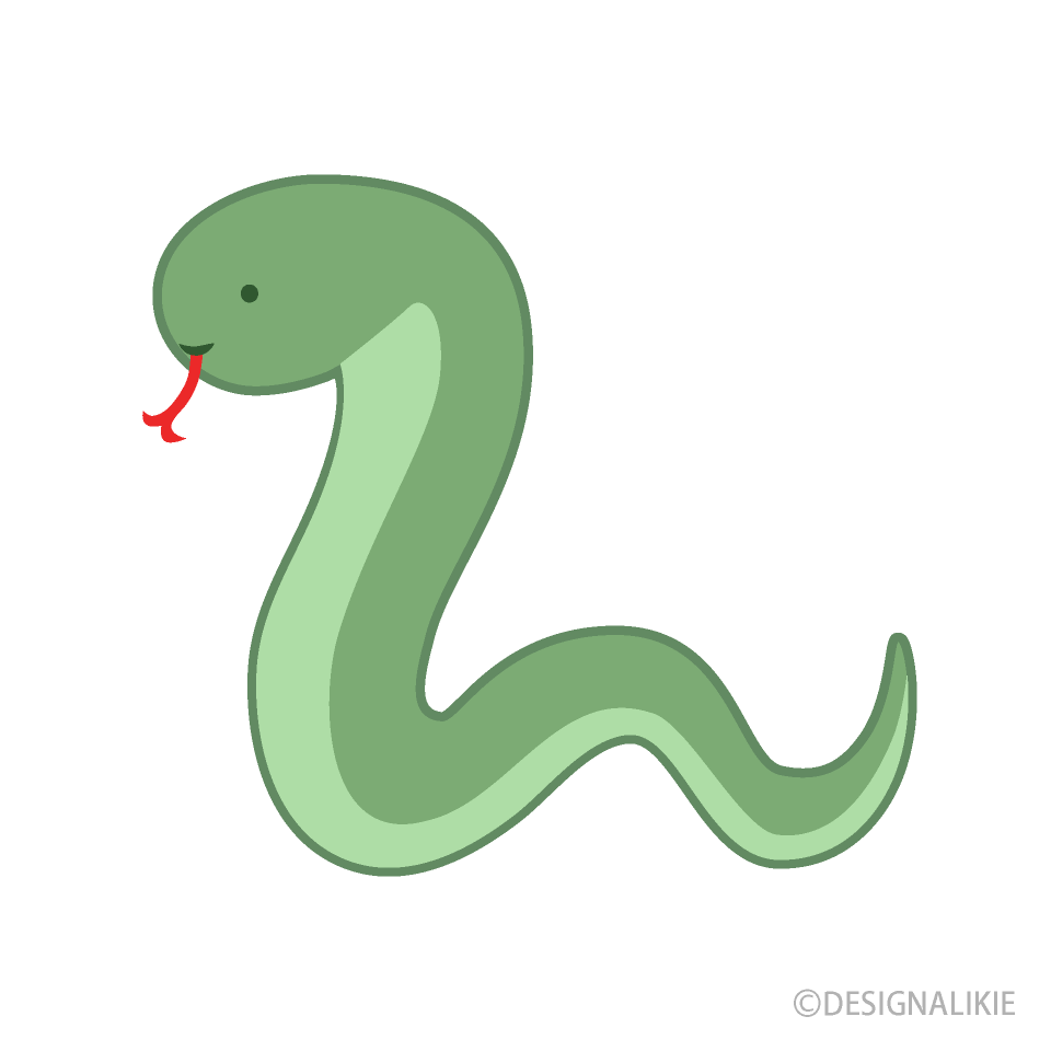シンプルな可愛いヘビの無料イラスト素材 イラストイメージ