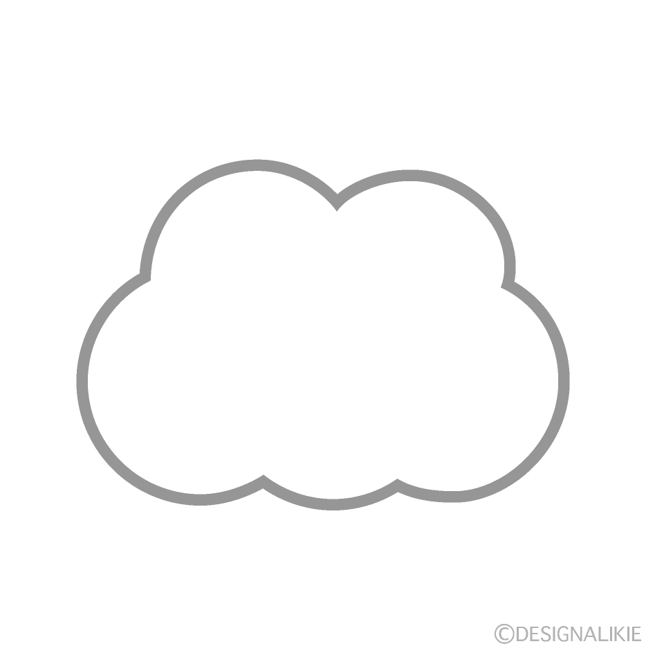 白色の雲イラストのフリー素材 イラストイメージ