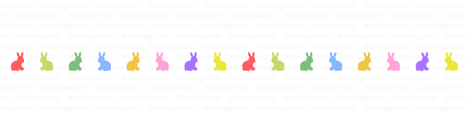 カラフルなウサギシルエットのライン 線の無料イラスト素材 イラストイメージ