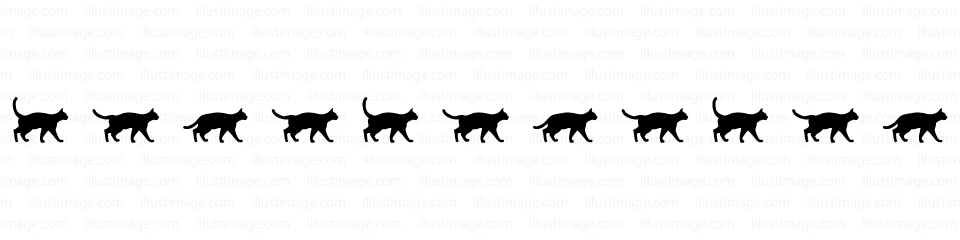 黒猫シルエットのライン 線の無料イラスト素材 イラストイメージ