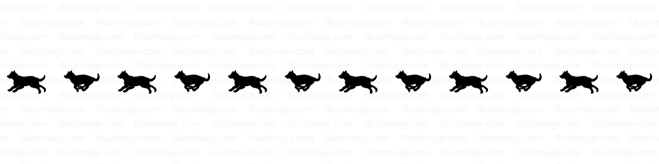 走る犬シルエットのライン 線イラストのフリー素材 イラストイメージ