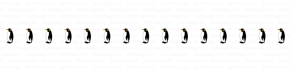 ペンギンのライン 線イラストのフリー素材 イラストイメージ