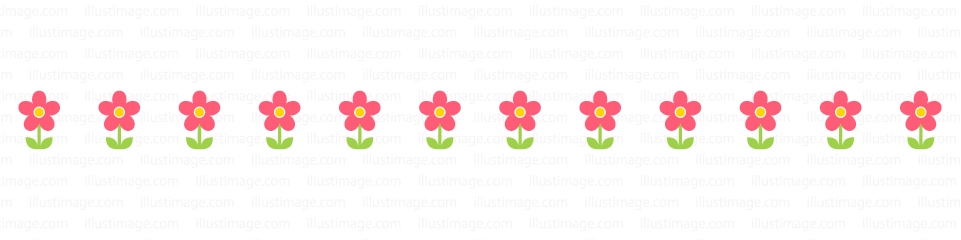 かわいい花のライン 線イラストのフリー素材 イラストイメージ