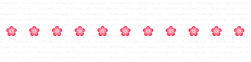 かわいい梅の花のライン 線イラストのフリー素材 イラストイメージ