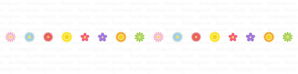 かわいい花マークのライン 線イラストのフリー素材 イラストイメージ