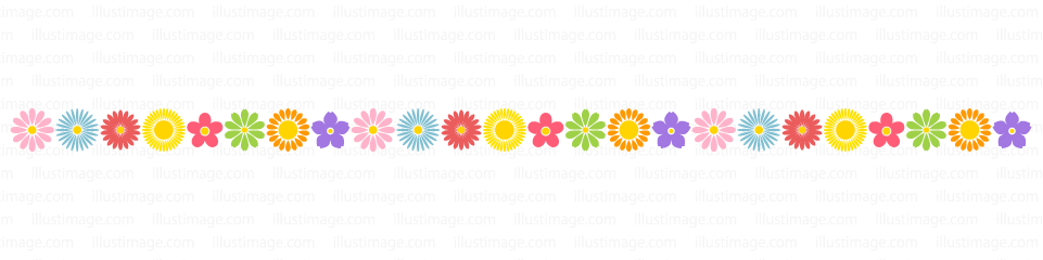 たくさんの可愛い花柄ライン・線イラストのフリー素材｜イラストイメージ
