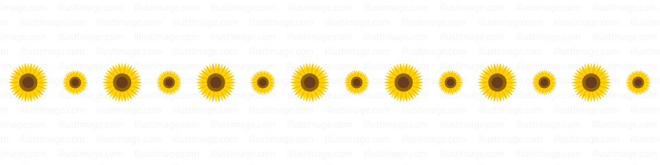 ひまわりの花のライン 線イラストのフリー素材 イラストイメージ
