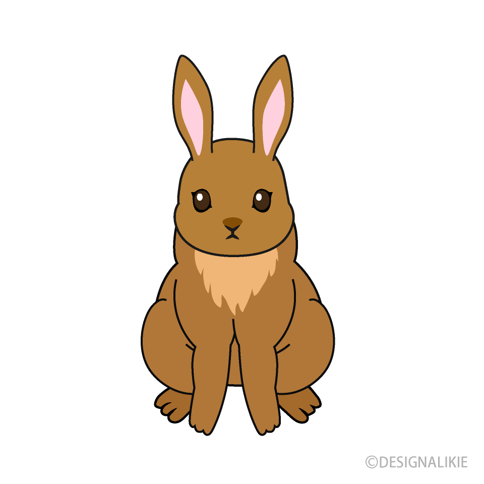 茶色のウサギの無料イラスト素材 イラストイメージ