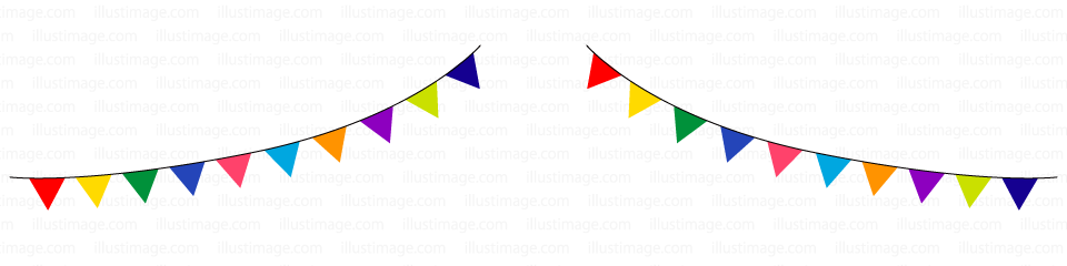 カラフルな旗のライン線イラストのフリー素材 イラストイメージ