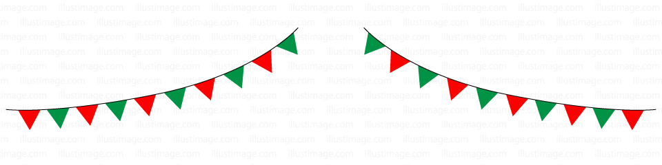 赤と緑の三角旗ライン線