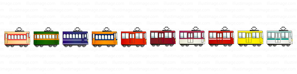 普通列車のライン線の無料イラスト素材 イラストイメージ