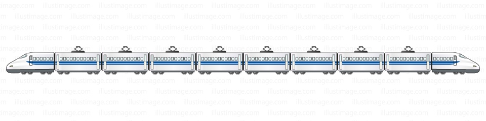 新幹線のライン線イラストのフリー素材 イラストイメージ