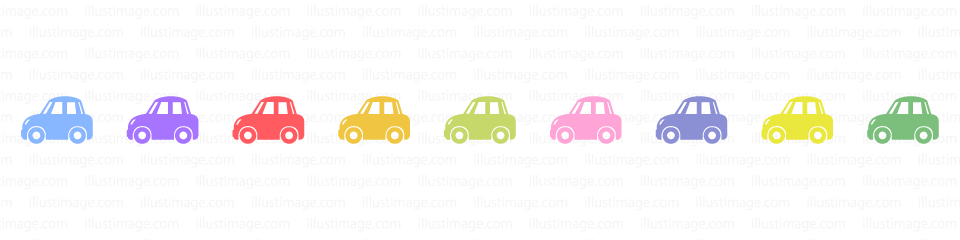 カラフルな自動車ライン線イラストのフリー素材 イラストイメージ
