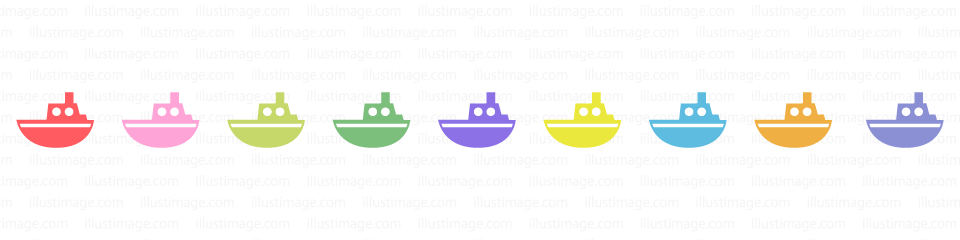 かわいい船のライン線イラストのフリー素材 イラストイメージ