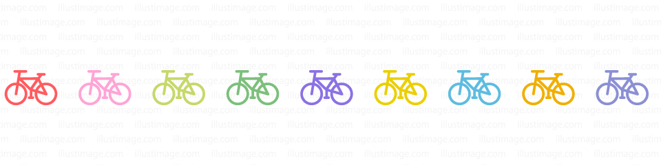 自転車のライン線イラストのフリー素材 イラストイメージ