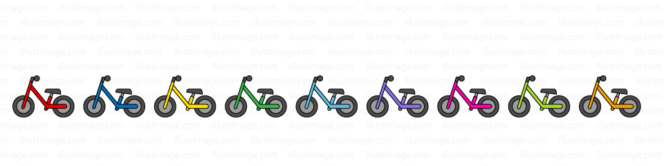 幼児用キックバイクのライン線イラストのフリー素材 イラストイメージ