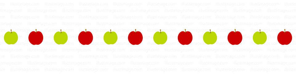 リンゴのライン線の無料イラスト素材 イラストイメージ