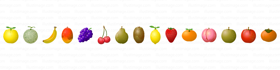 果物のライン線イラストのフリー素材｜イラストイメージ