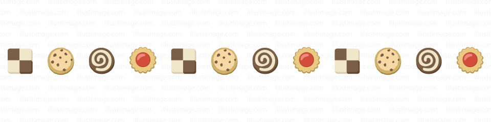 クッキーのライン線の無料イラスト素材 イラストイメージ