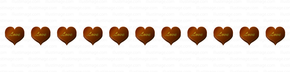 バレンタインチョコレートのライン線イラストのフリー素材 イラストイメージ