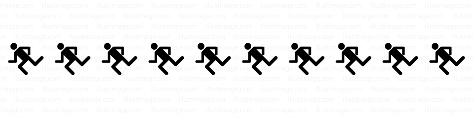 走る人のライン線イラストのフリー素材 イラストイメージ