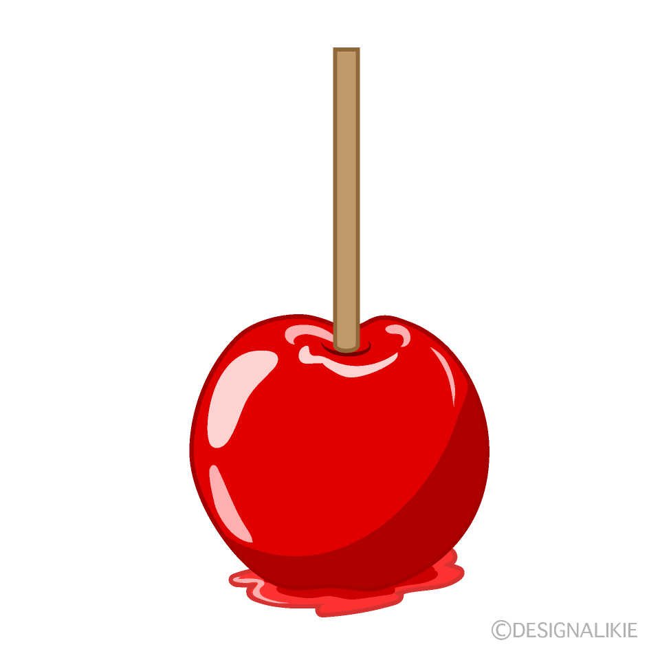 りんご飴イラストのフリー素材 イラストイメージ