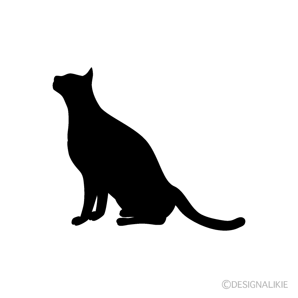 見上げるネコの無料イラスト素材 イラストイメージ
