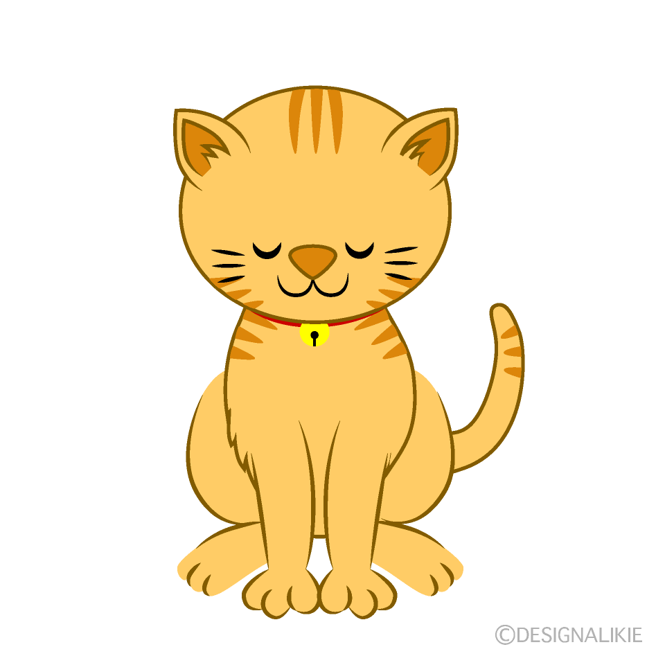 お辞儀する茶トラ猫の無料イラスト素材 イラストイメージ