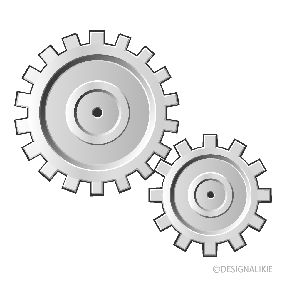 噛み合った歯車イラストのフリー素材 イラストイメージ