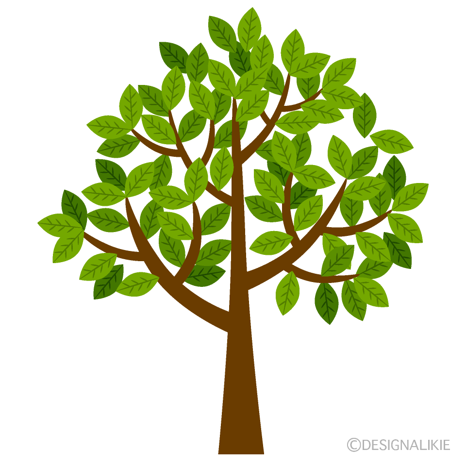 葉ぶりの良い木の無料イラスト素材 イラストイメージ