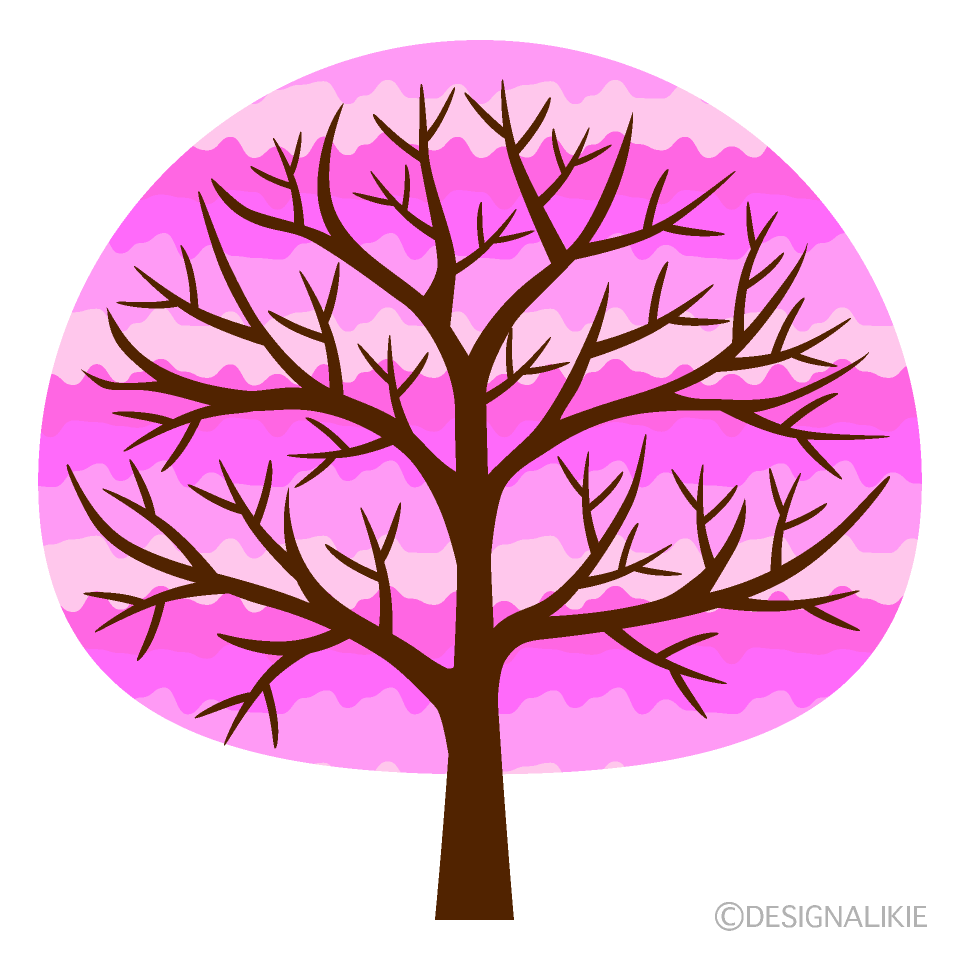 おしゃれな桜の木の無料イラスト素材 イラストイメージ