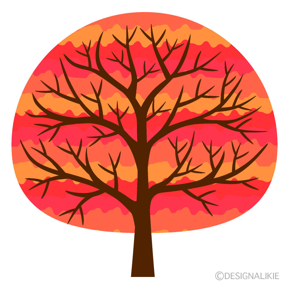 おしゃれな紅葉の木の無料イラスト素材 イラストイメージ