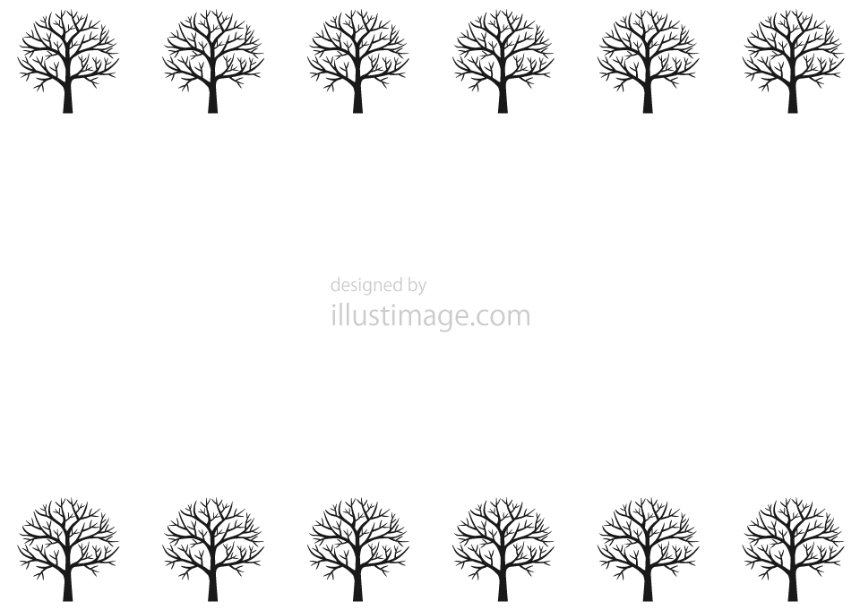 木の枝シルエットのフレームの無料イラスト素材 イラストイメージ