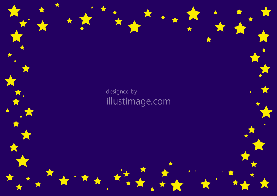 夜空の星フレームの無料イラスト素材 イラストイメージ