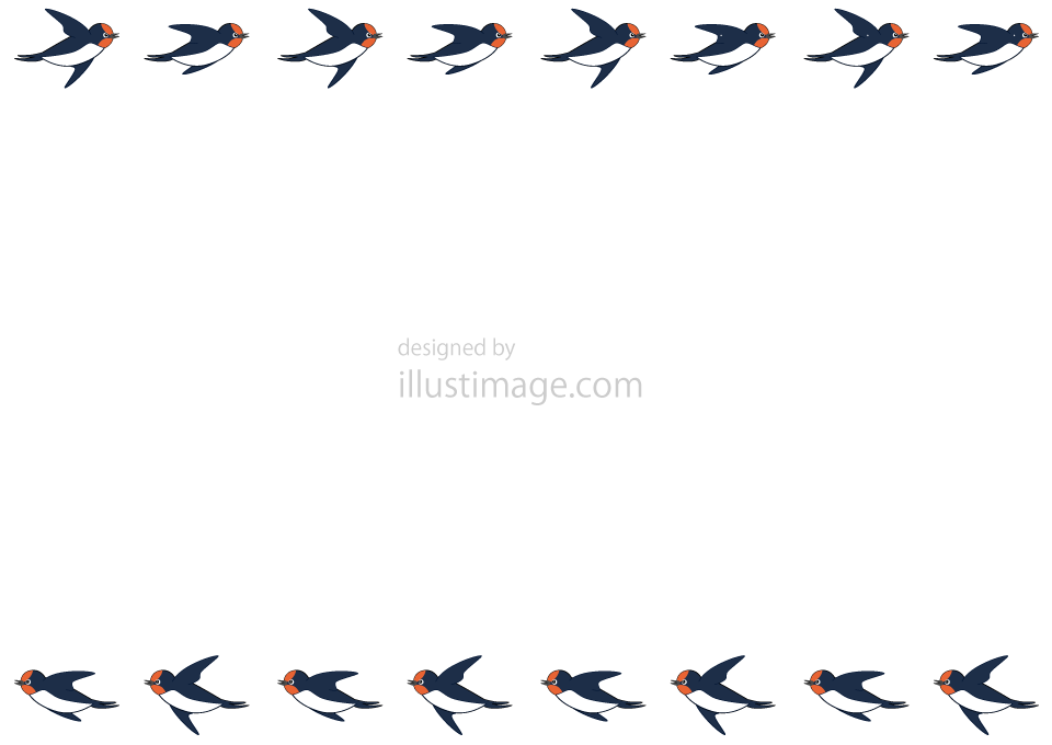 飛ぶツバメ枠イラストのフリー素材 イラストイメージ