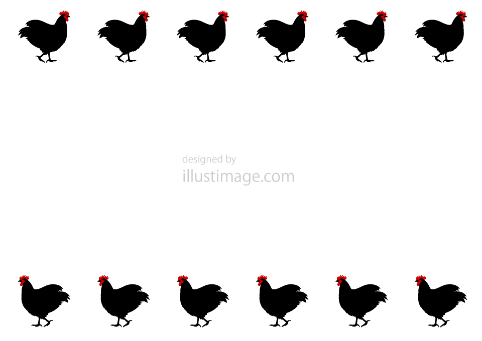 鶏シルエット枠の無料イラスト素材 イラストイメージ
