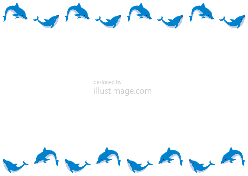 かわいいイルカ枠イラストのフリー素材 イラストイメージ