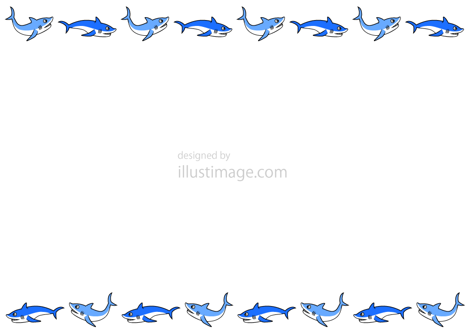 かっこいいサメ枠イラストのフリー素材 イラストイメージ
