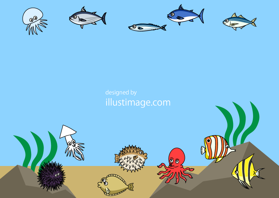 最高の動物画像 ベスト50 イラスト 海の中