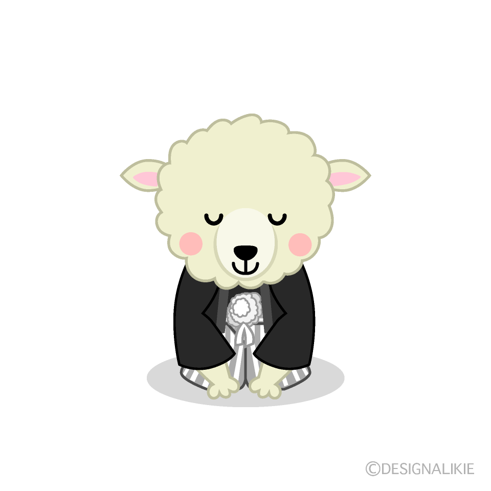 新年挨拶でお辞儀する羊